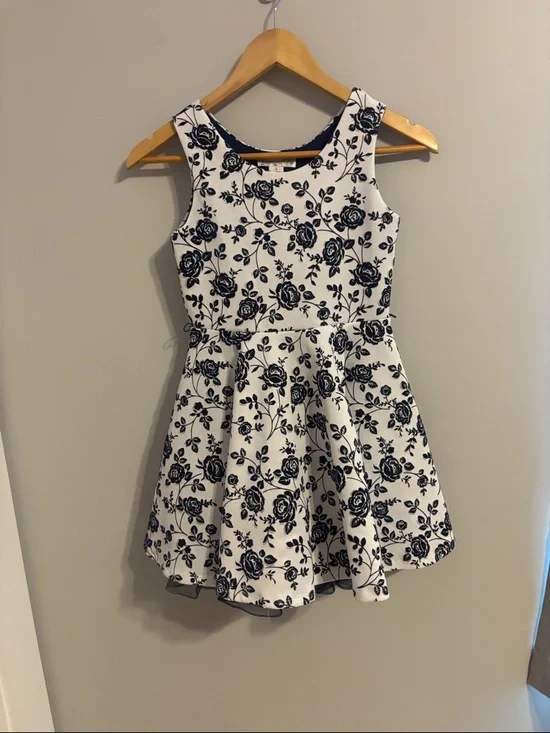 Nautica Navy and White Floral Fit-and-Flare Dress with Navy Bolero - Picture 4 of 6